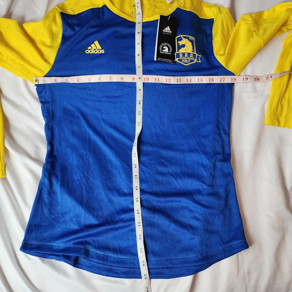 Adidas Blue and Yellow Long Sleeve 2020 Half Marathan NWT - Picture 8 of 9